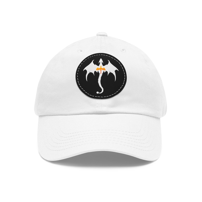 Fourth Wing | Dragon Lover | Baseball Hat with Leather Patch | Iron Flame Hat | Custom Hat | Book Lover Accessories image 1