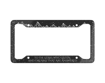 ACOTAR Velaris and White Stars Car License Plate Frame, Bookish Accessories, Night Court Gift