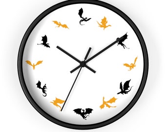 Dragon Wall Clock, Fantasy Clock, Bookish Clock, Bookish Wing Merch, Book Lover
