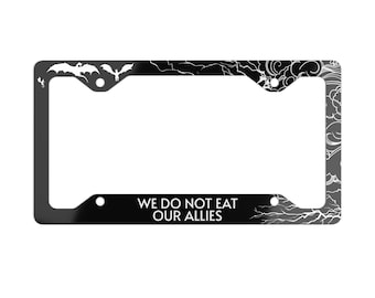 We Do Not Eat Our Allies | Officially Licensed Fourth Wing | License Plate Frame | Basgiath Alumni | Metal License Plate Frame