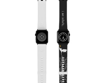 Officially Licensed Fourth Wing Watch Band for Apple Watch Black/White I Am Infinite