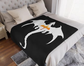 Dragon Minky Blanket, Bookish Inspired Home Gifts, Fourth Wing, ACOTAR Accessories