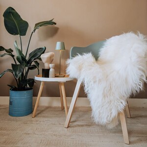 Icelandic Sheepskin XXL 125cm WHITE 100% Real & Natural animal skin for decoration image 1