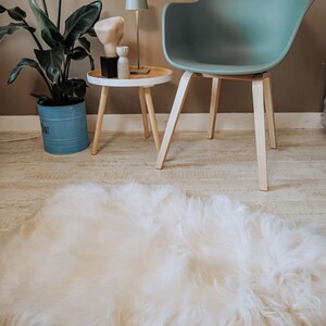 Icelandic Sheepskin XXL 125cm WHITE 100% Real & Natural animal skin for decoration image 2