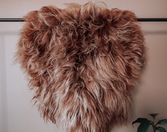 ICELANDIC Sheepskin Brown M (100cm) - 100% Real & Natural animal skin for decoration