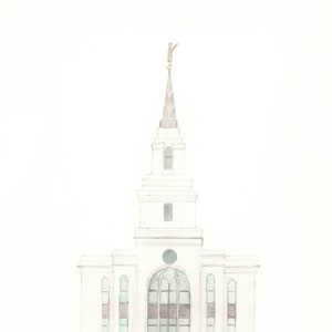 Layton Utah LDS Temple Watercolor