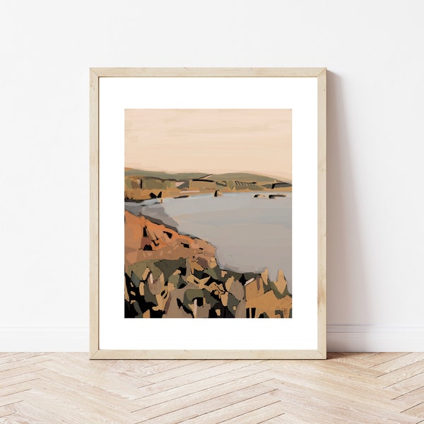 Neutral Abstract Coastal print | Digital Download | Modern Landscape | Minimalist | Beach art | Seaside