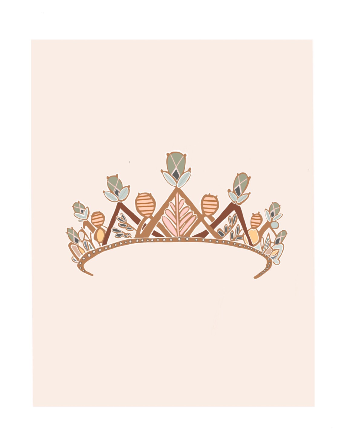Crown Tiara Print | Digital Printable Download | Wall Art | Neutral ...