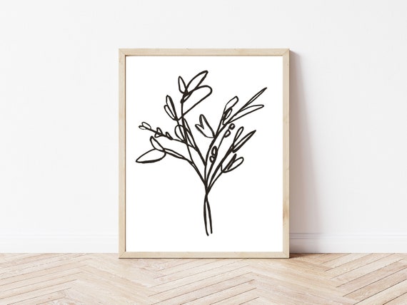 Olivenbaum Linie Kunst, digitaler Download Druck, minimalistisch, schwarz  und wei - Etsy sterreich