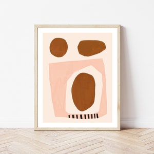 abstract terracotta digital download print, printable neutral design, mid century, minimalist | burnt orange, rust