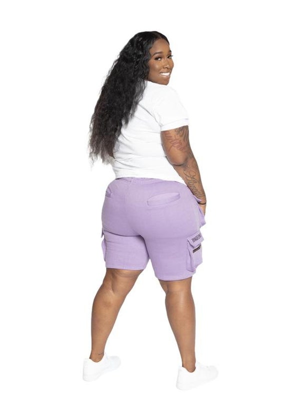 Plus size hotsell purple shorts