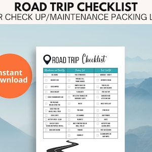Car Maintenance Checklist for Road Trips, Spring Break Road Trip, Car Tune Up Checklist, Road Trip Car Packing List