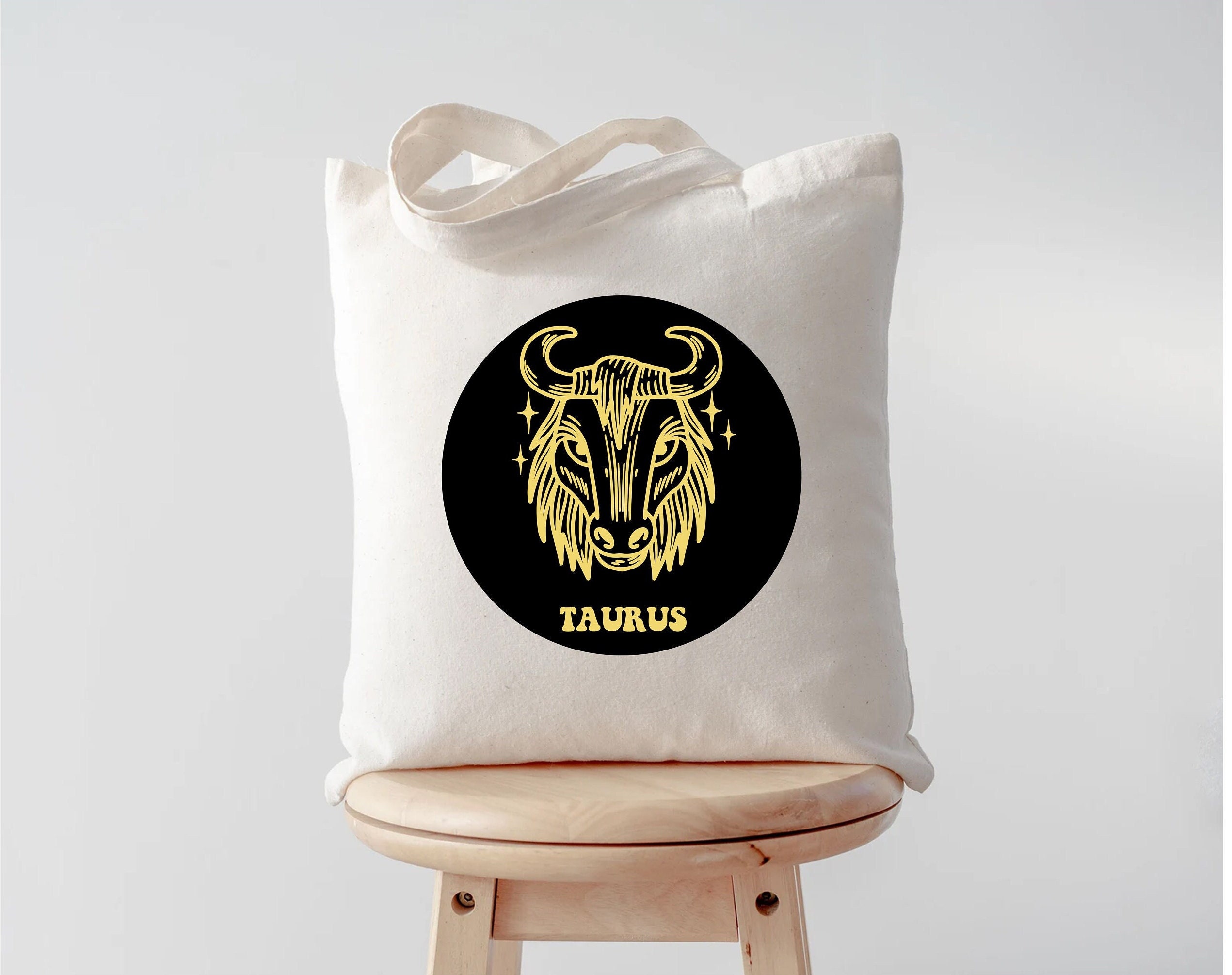 Taurus Astrology Zodiac Sign Cotton Canvas Tote Bag