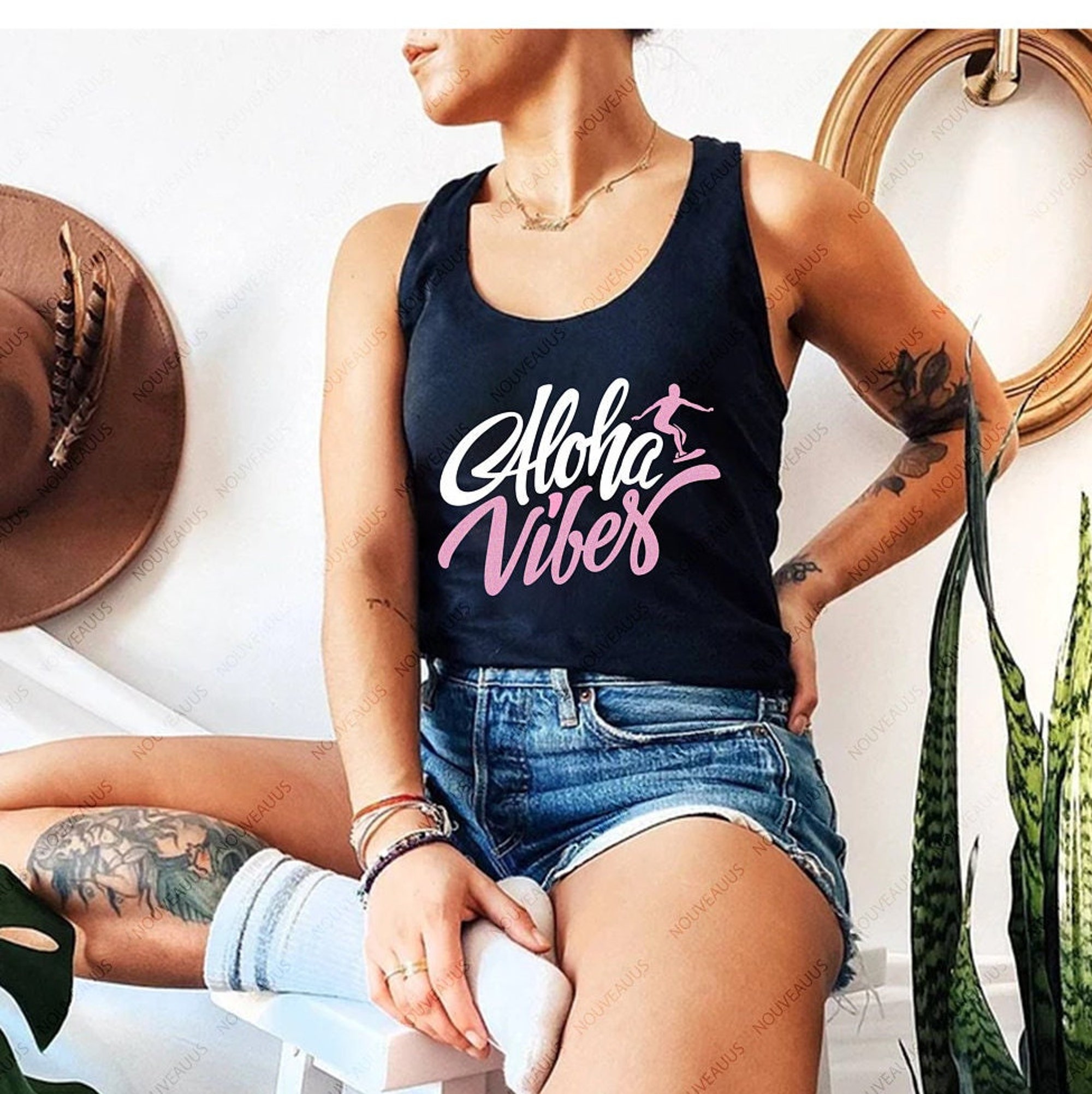 Discover Aloha Vibes Shirt,Honeymoon Shirt,Couple Vacation Shirt Summer Tank Top