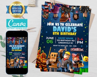 roblox birthday card etsy