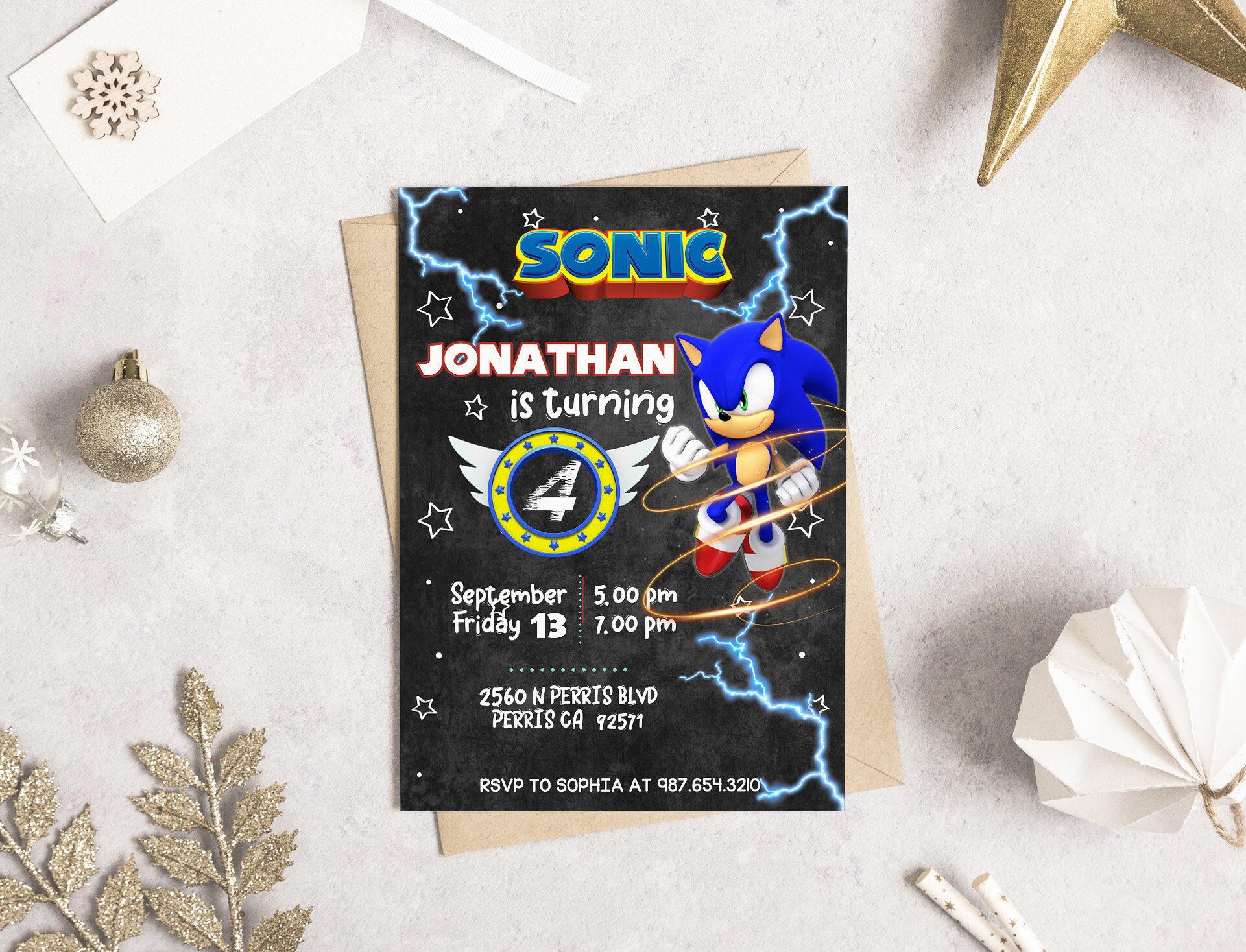 Editable Sonic Birthday Invitation Template Printable | Etsy India