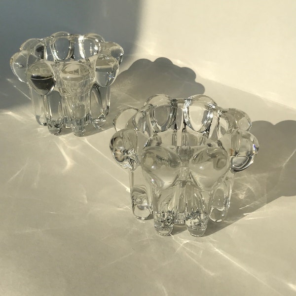 Bubble design crystal Candleholders~ VMC Reims France