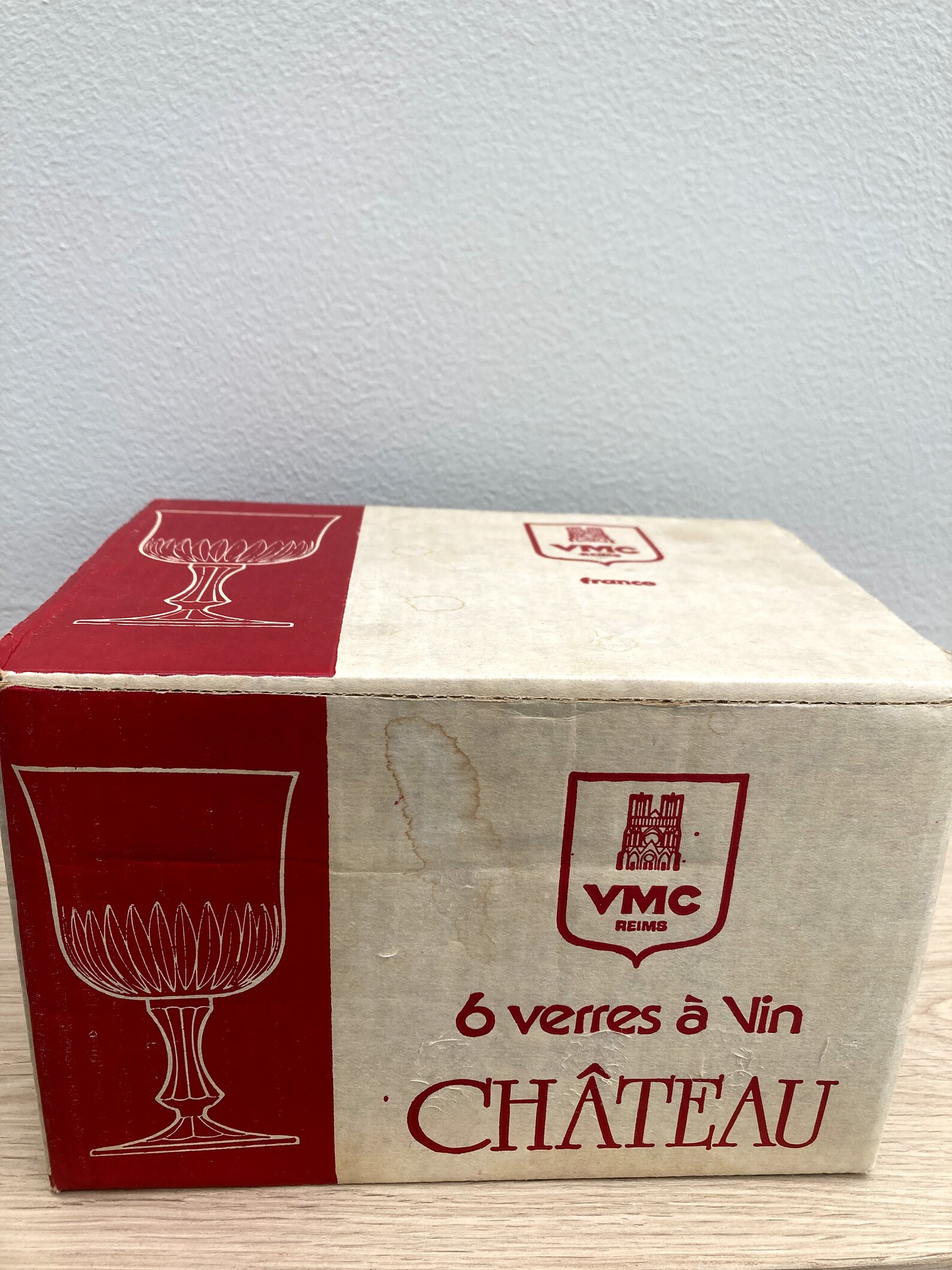 Service De 6 Verres à Eau Château VMC REIMS - 25cl - Vintage 1920-1949