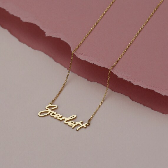 Gold Name Necklace Sterling Silver Name Necklace Personalized Name