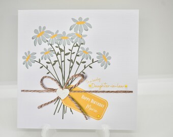 Birthday card for daughter in law, personalised birthday card for Daughter-in-law, daisy cards, April birth month flower, daisy gifts, daisy