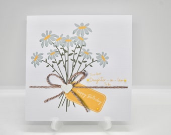 Daughter-in-law to be birthday cards, daisy cards, April birth month flower cards, future daughter in law cards, daughter in law to be,