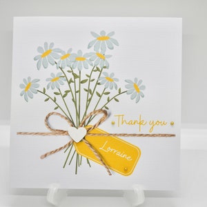 Personalised thank you cards, daisy cards, daisy gifts, floral thank you cards, greeting cards, isleoflewiscardco, thankyou cards,