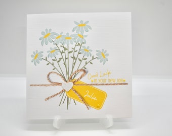 good luck in your new job card, personalised leaving card, good luck cards, new job cards, daisy, daisy gifts, daisy cards, greeting cards,