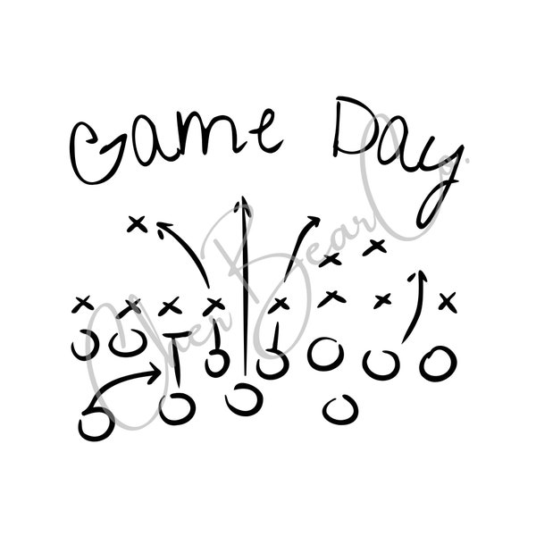 Game Day Football Play. Instant Digital Download. Includes a JPG, PNG & SVG.