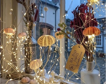 Sea urchin String Lights with Rose Quartz Crystal Beads, lighting to Romantise your life.