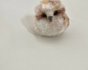 1 Needle felted baby Barn owllet, ornament, birthday gift