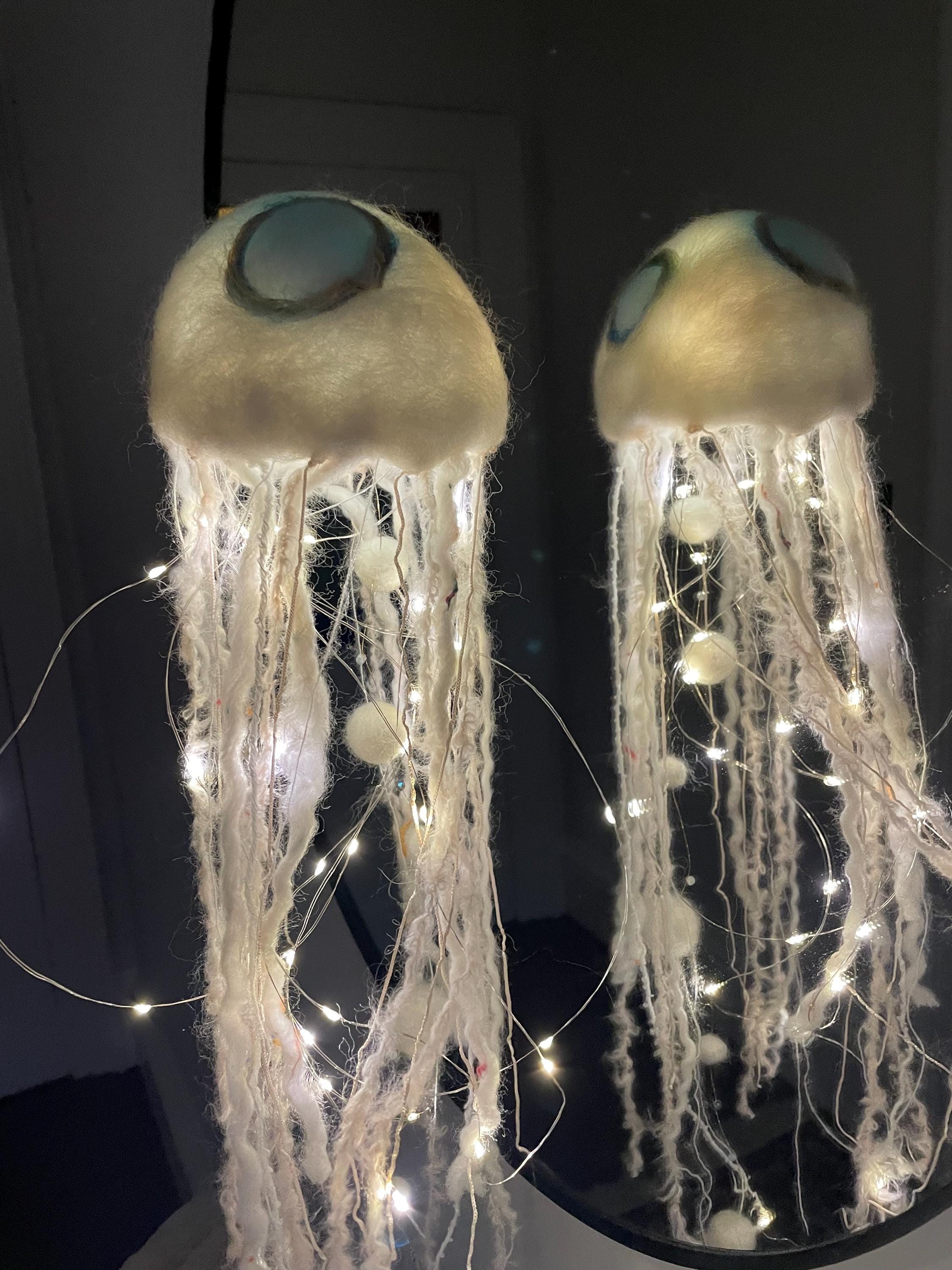手作りのクラゲランプ、海の生き物ギフト、ビーチコア、海洋を 手作りのクラゲランプ、海の生き物ギフト、ビーチコア、海洋を