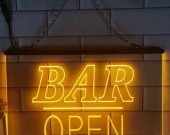 Bar Open Home Décor LED Light Neon Sign