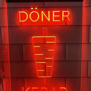 Doner Kebab Restaurant Caf Decoration Bar LED Neon Sign