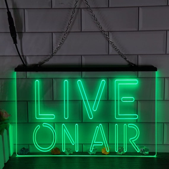 ADVPRO LED-Neon-Schild 'On Air' Für Studio Oder Wohnzimmer - 16x12 Zoll, Grün-gelb, Energieeffizient Mit Netzteil