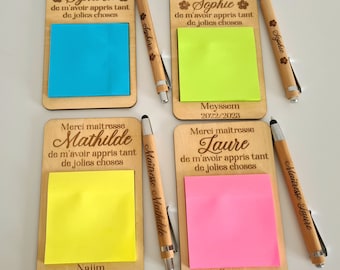 Support à postit cadeau maîtresse cadeau fin d'année