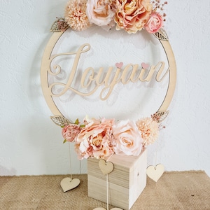 Couronne fleurie naissance, couronne  couple fleurie, Couronne fleurie fille, couronne fille, décoration de porte, décoration de chambre