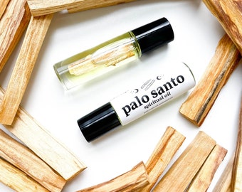 PALO SANTO OIL | Smokeless Cleanse Oil | Natural Spiritual Roll-On Fragrance Perfume | Purify, Bless, Anoint, Heal | Gift | Herbal Blend