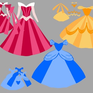 Princess Dress SVG, Princes Dress Bundle. 16 Princess Dresses - Etsy
