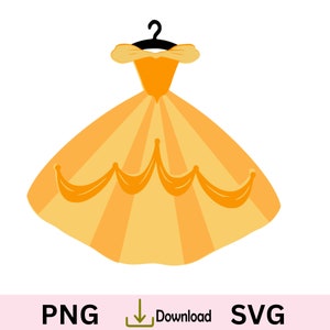 Abito da principessa SVG, costume, Belle SVG, adesivi principessa