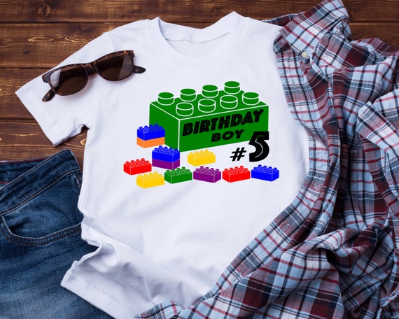 Building Blocks Birthday Shirt SVG PNG and Sublimation Bricks - Etsy