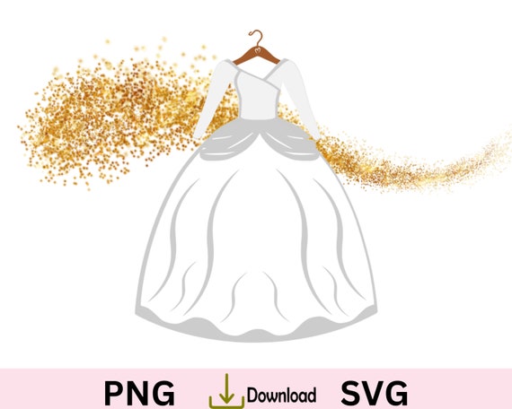 Cinderella Wedding Dress SVG, Princess Dress Cut File (PNG) - Etsy