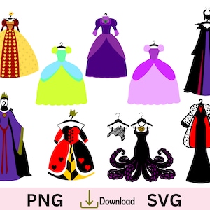 Villian Ladies, Bad Girls,9 Princess Villian’s. SVG, PNG. Regine Villiane