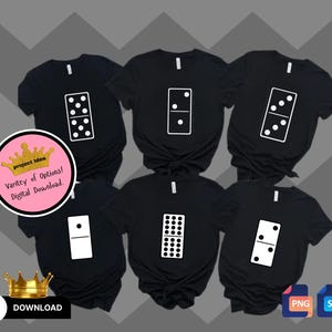 Game-avond Dominos SVG-groepsshirts - shirts voor stellen, shirts voor Vegas-reis, reisshirts voor meisjes. Domino's, png. dubbel zes 28 blokken, dubbel 12"