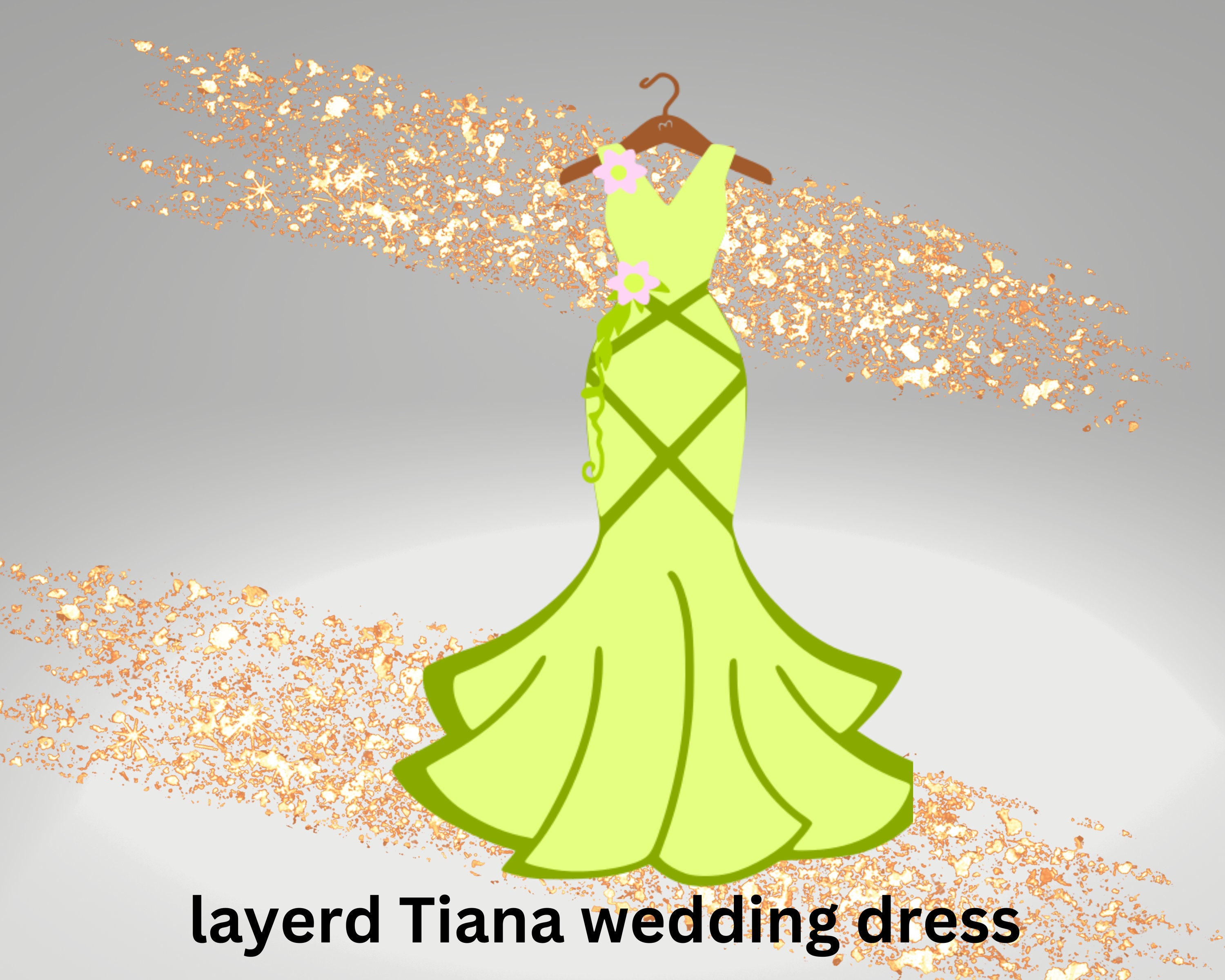 Princess Tiana Wedding Dress Cut File: SVG, PNG (digital Download) - Etsy