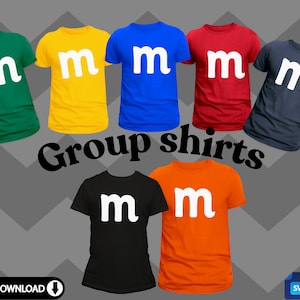 Costumi facili T-shirt Halloween Gruppi di squadra Cioccolatini M Candy Costume Top Coppie Costume Cioccolato Candy M