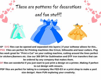 Princess Dress SVG Bundle: 16 Papercraft Designs (digital Download) - Etsy