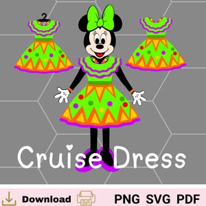 Pacote SVG de vestido Mouse Cruise: 4 estilos exclusivos para vários projetos. Arquivos de férias do Mouse para decorações mágicas e diversão.