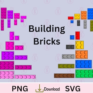 Building Bricks Shirt Design: Vacation Brickland SVG PNG (Digital Download)
