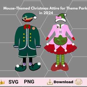 Seine und Ihre Maus 2024 Weihnachtsoutfits - Perfekt für Partys, Shirts und Freizeitpark-Abenteuer.