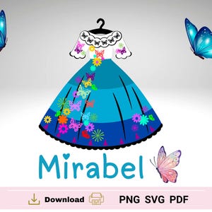 Mirabel Dress SVG PNG: Encanto Cupcake Toppers (Digital Download)